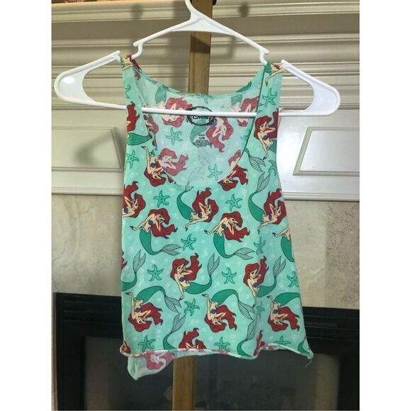 Disney Ariel The Little Mermaid Junior Tank Top Crop Top Size L - Picture 1 of 5